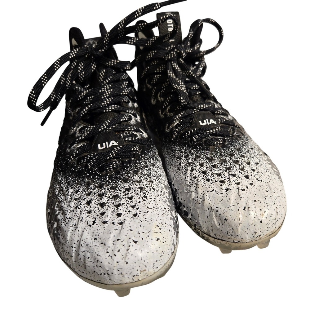 Under Armour Clone Blur MC Football Cleats Blk Wht Splatter Mens 5.5 3025445-001